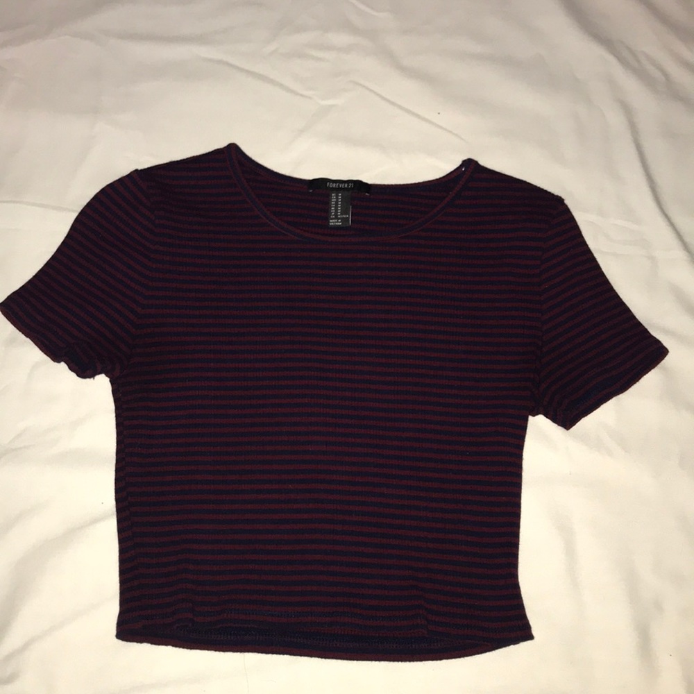 Forever 21 striped crop top, size Medium